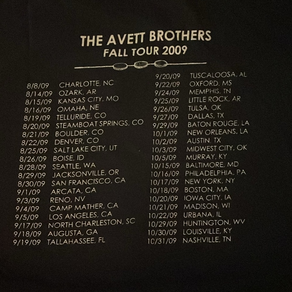 AMERICAN APPAREL The Avett Bros. 2009 Fall Tour T - Picture 3 of 4
